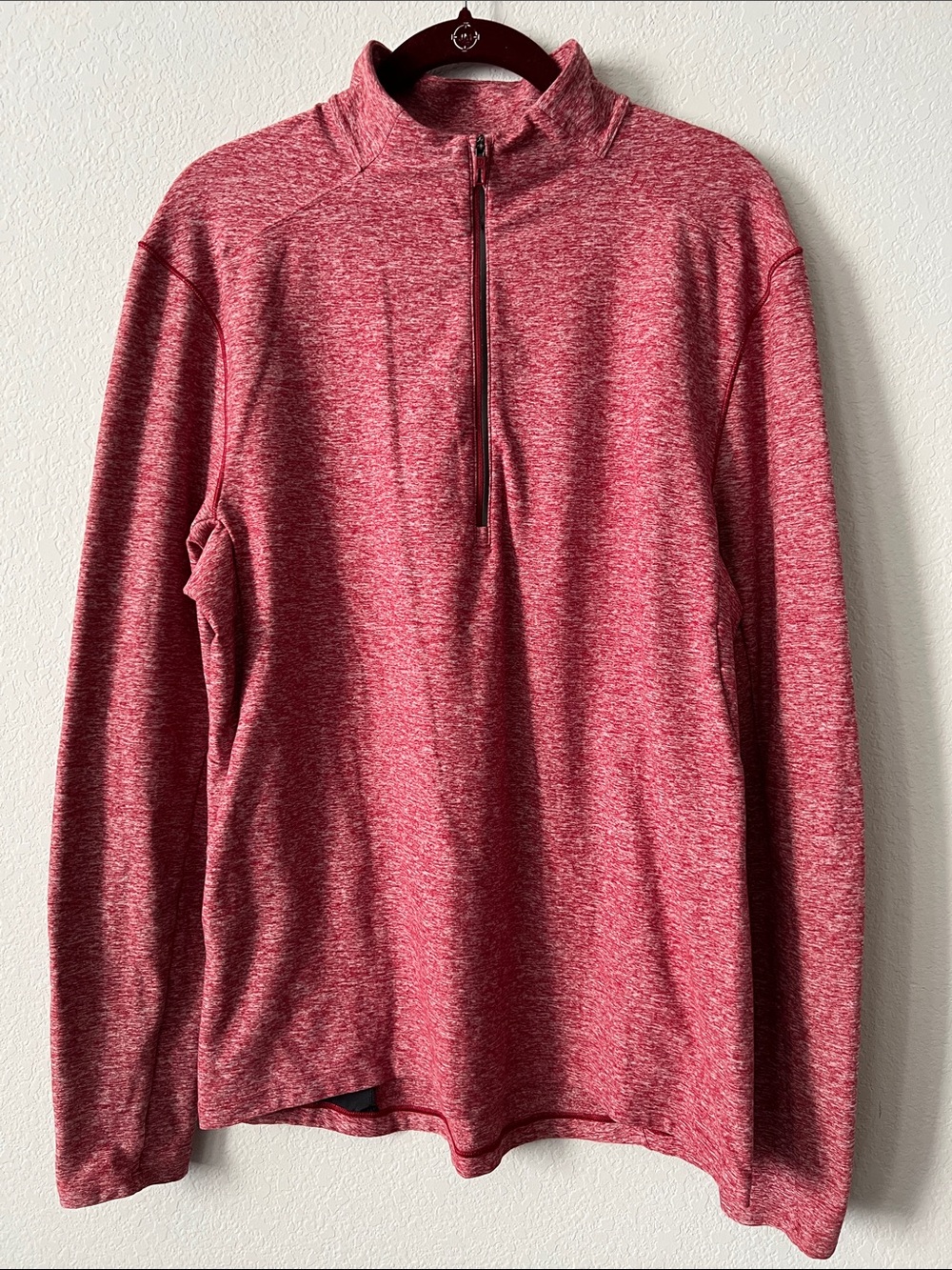 Lululemon Surge Warm 1/2 Zip Mens Heathered Red Size Medium